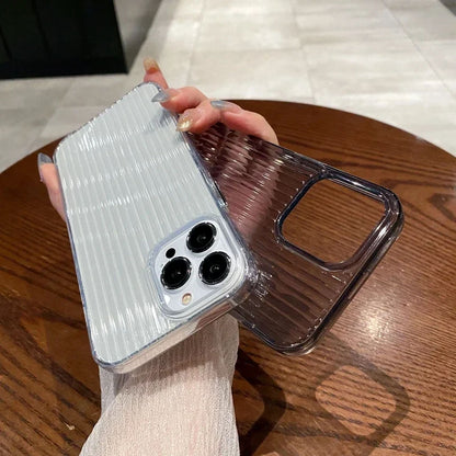 Coque Souple Transparente En Silicone Avec Design Ondulé pour iPhone 13