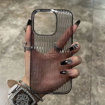 Coque Souple Transparente En Silicone Avec Design Ondulé pour iPhone 13
