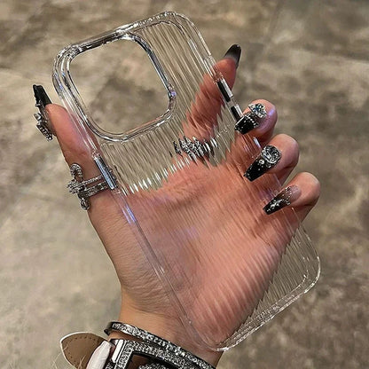 Coque Souple Transparente En Silicone Avec Design Ondulé pour iPhone 13