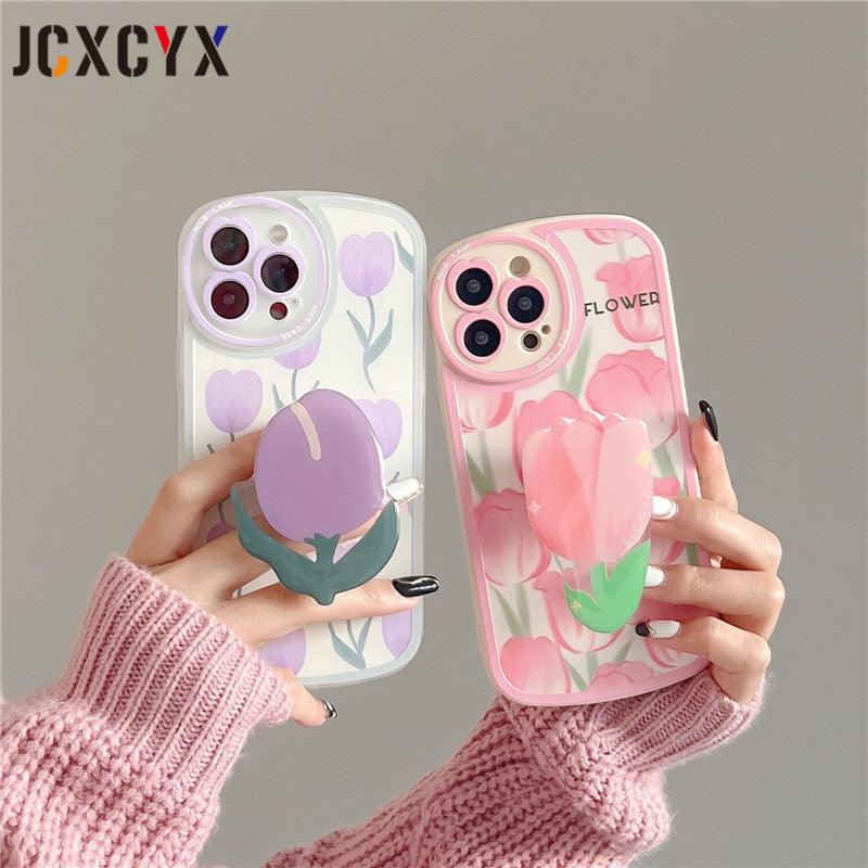 Coque Support de Fleur Anneau pour iPhone 16 Plus