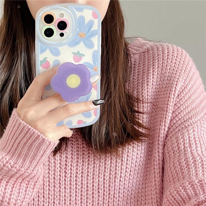 Coque Support de Fleur Anneau pour iPhone 16 Pro