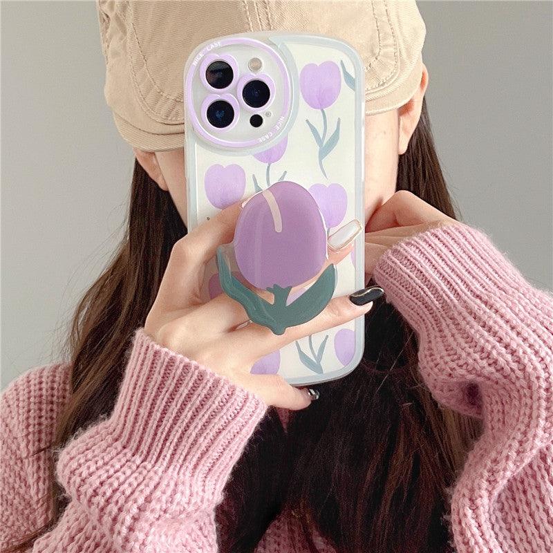Coque Support de Fleur Anneau pour iPhone 16 Pro - Coque Wiqeo 10€-15€, Coque, iPhone 16 Pro, Silicone, Support Wiqeo, Déstockeur de Coques Pour iPhone