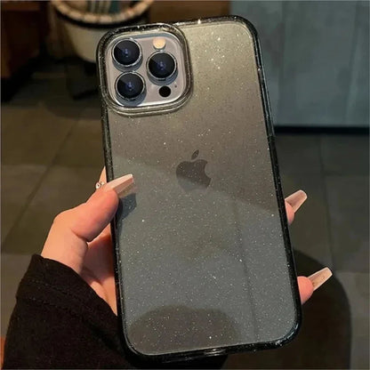 Coque Transparent Antichoc Brillant Souple Luxe pour iPhone 15 Pro - Noir
