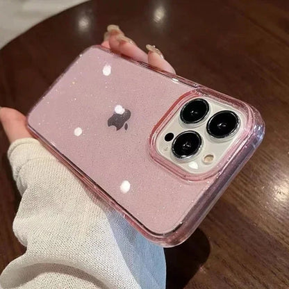 Coque Transparent Antichoc Brillant Souple Luxe pour iPhone 15 Pro - Rose