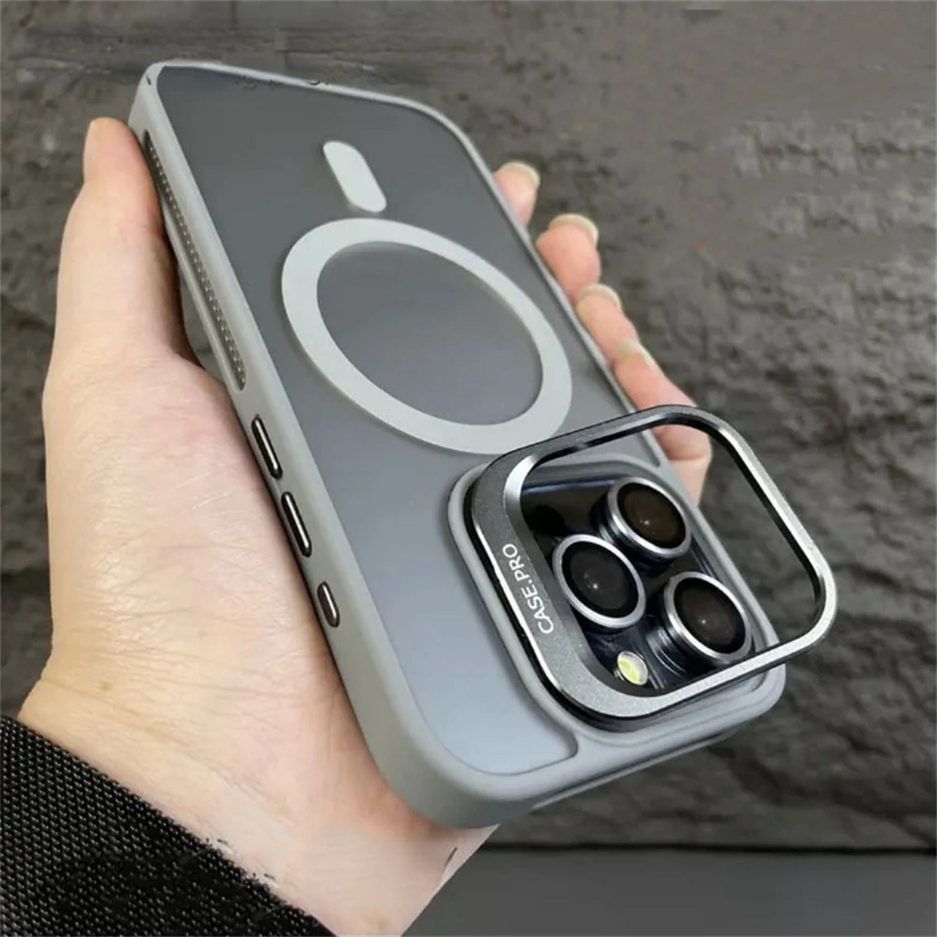 Coque Transparent Magnétique avec Protection Élevée pour iPhone 14 - Gris