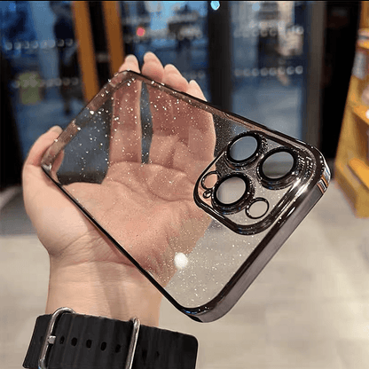 Coque Transparente à Paillettes en Silicone pour iPhone 16 Pro