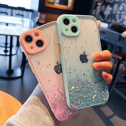 Coque Transparente Anti-choc Avec Bling Étoilé pour iPhone 14