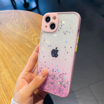 Coque Transparente Anti-choc Avec Bling Étoilé pour iPhone 14