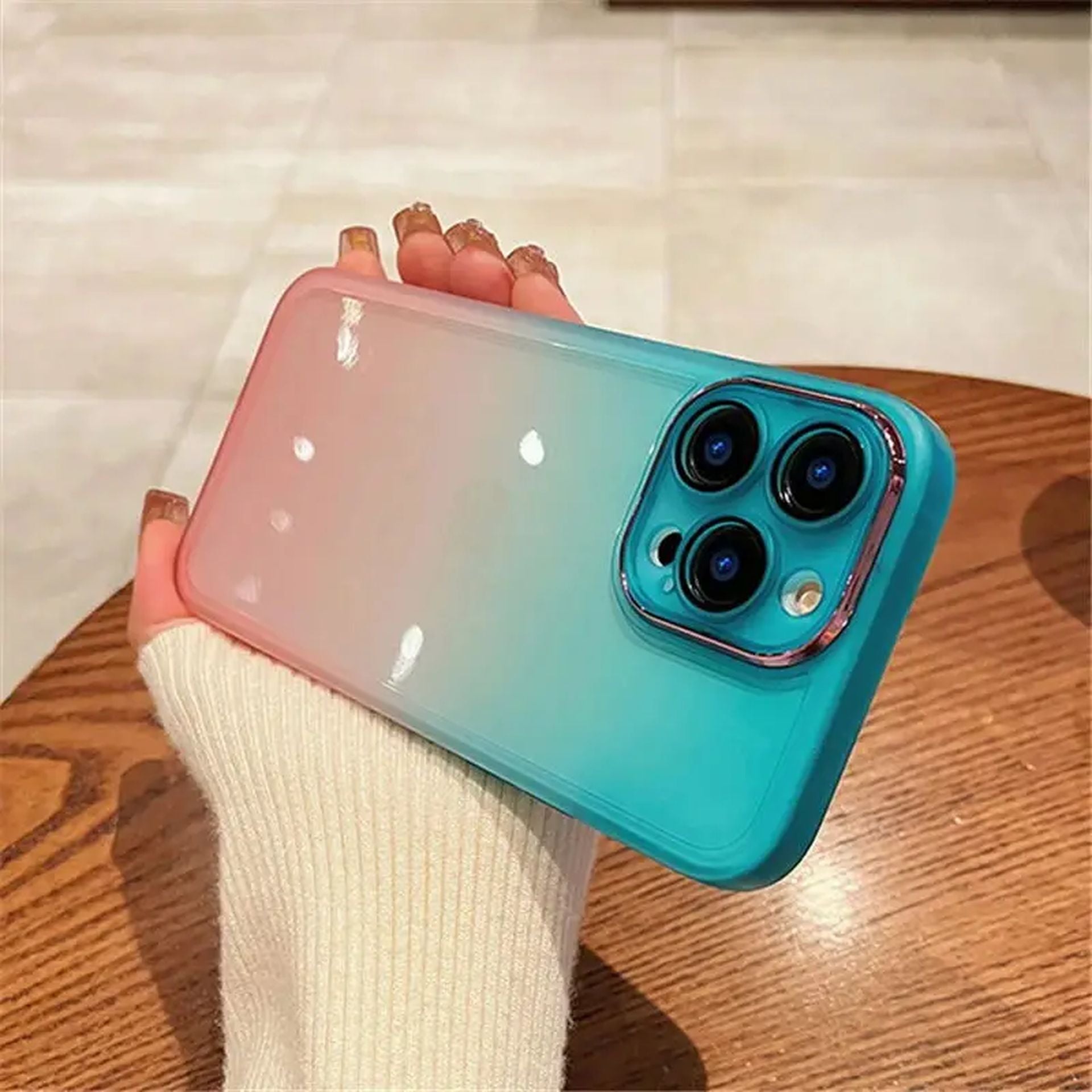 Coque Transparente Antichoc Design Arc-En-Ciel pour iPhone 13