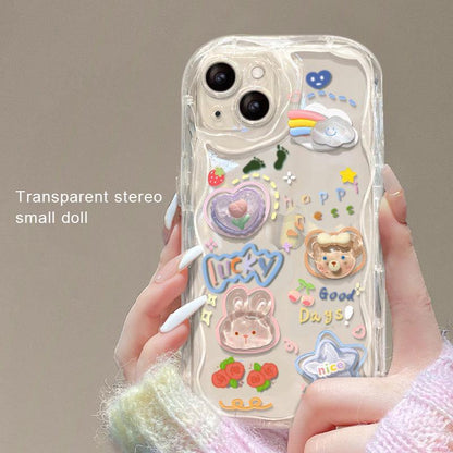 Coque Transparente avec Bracelet Mignon pour iPhone 16