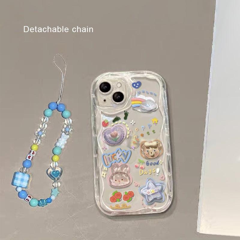Coque Transparente avec Bracelet Mignon pour iPhone 16
