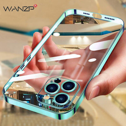 Coque Transparente Avec Placage Luxe en Gel de Silice pour iPhone 15 - Coque Wiqeo 10€-15€, Coque, iPhone 15, Silicone, Transparente Wiqeo, Déstockeur de Coques Pour iPhone