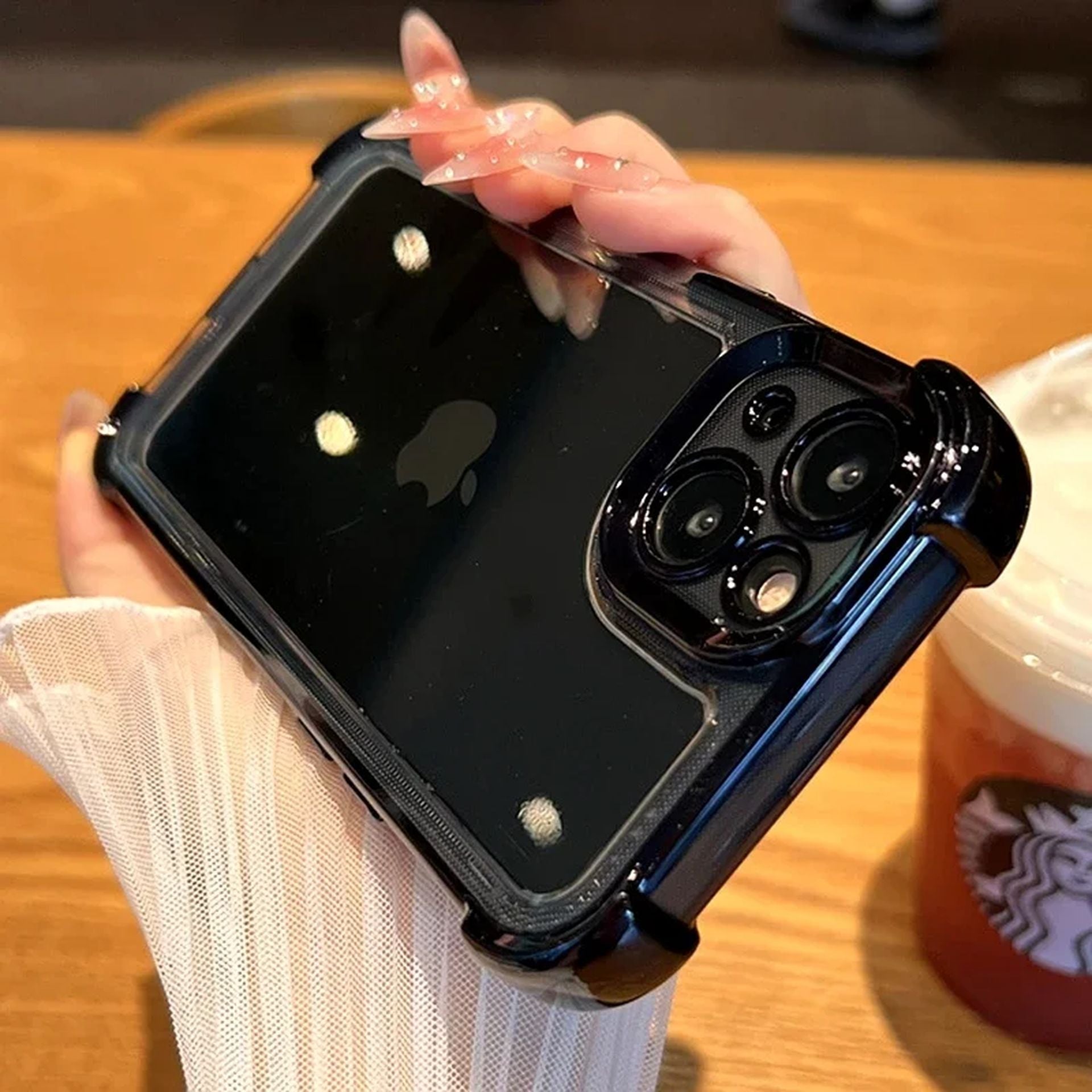 Coque Transparente En Galvanoplastie Antichoc Avec Design Élégant pour iPhone 15 Pro