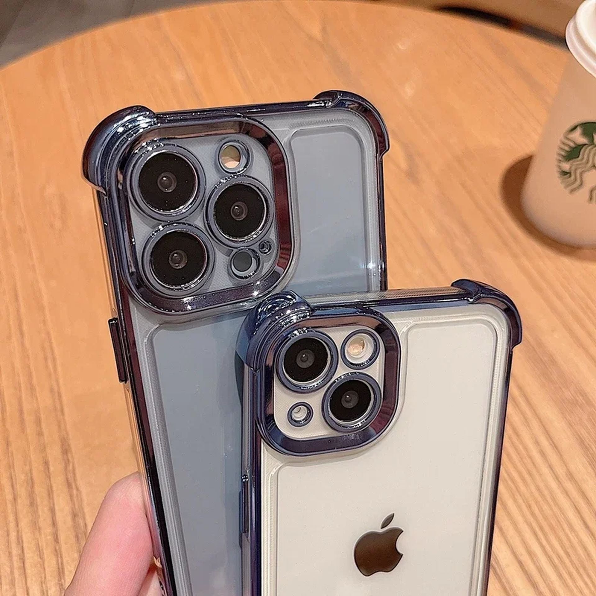 Coque Transparente En Galvanoplastie Antichoc Avec Design Élégant pour iPhone 15 Pro