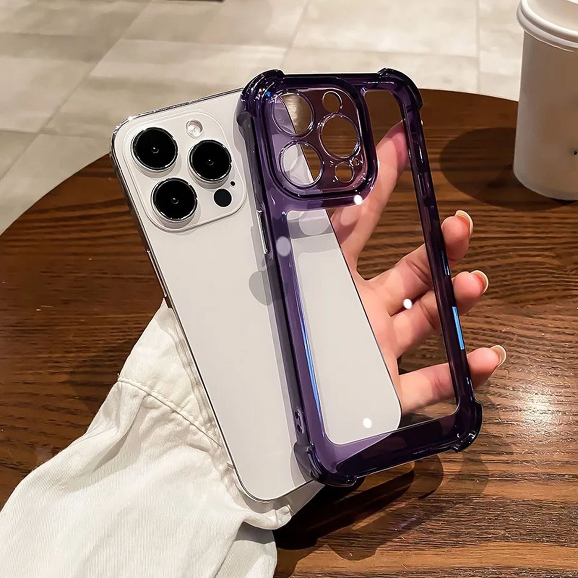Coque Transparente en Silicone avec Coins Renforcées pour iPhone 16 Plus