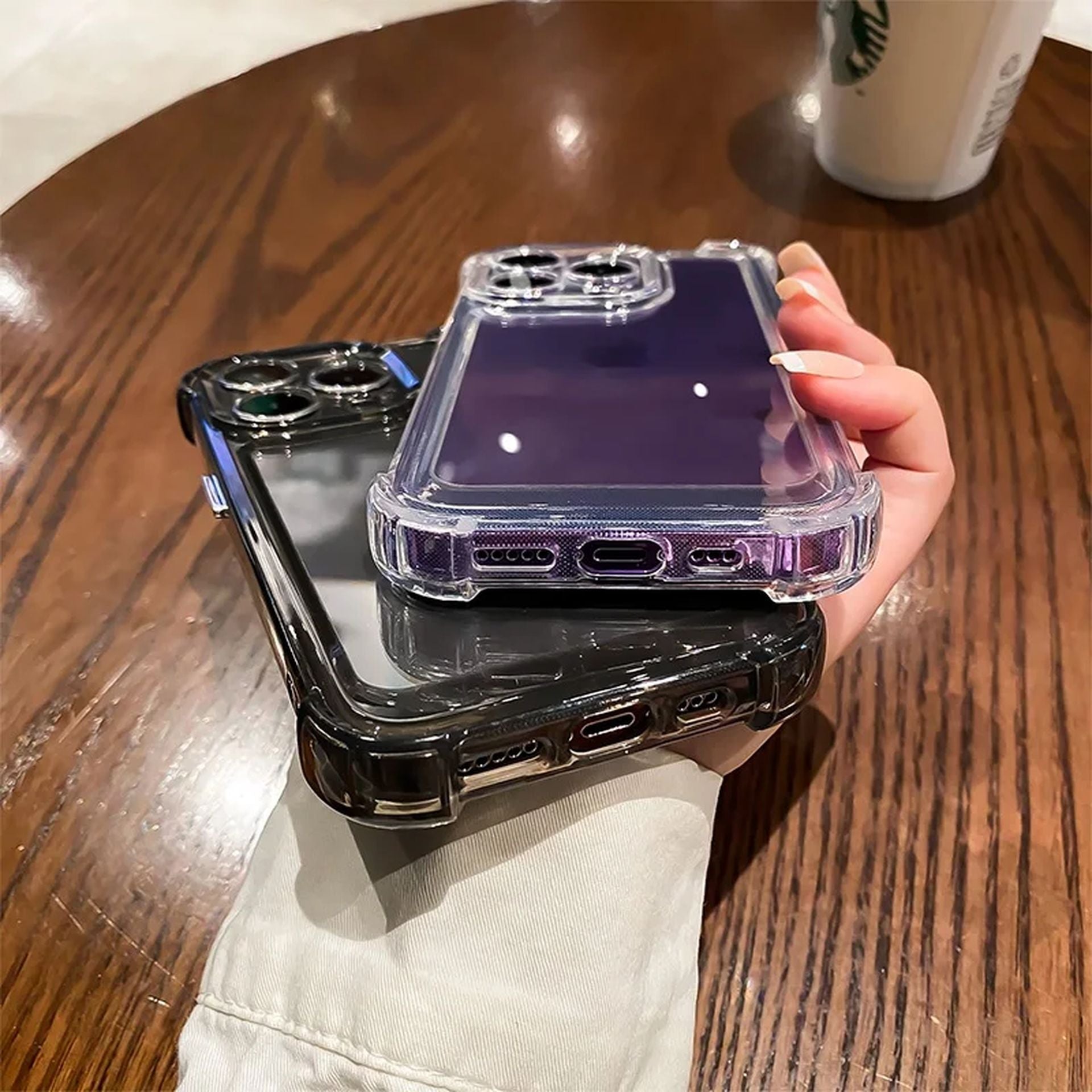 Coque Transparente en Silicone avec Coins Renforcées pour iPhone 16 Plus