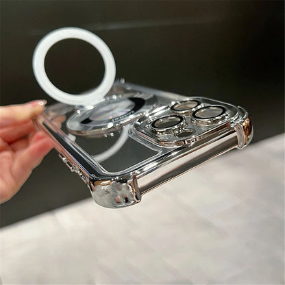 Coque Transparente Magnétique avec Anneau de Support Détachable pour iPhone 13