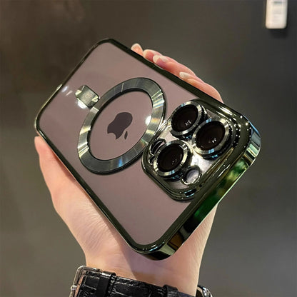 Coque Transparente Magnétique MagSafe de Luxe pour iPhone 13 - Vert
