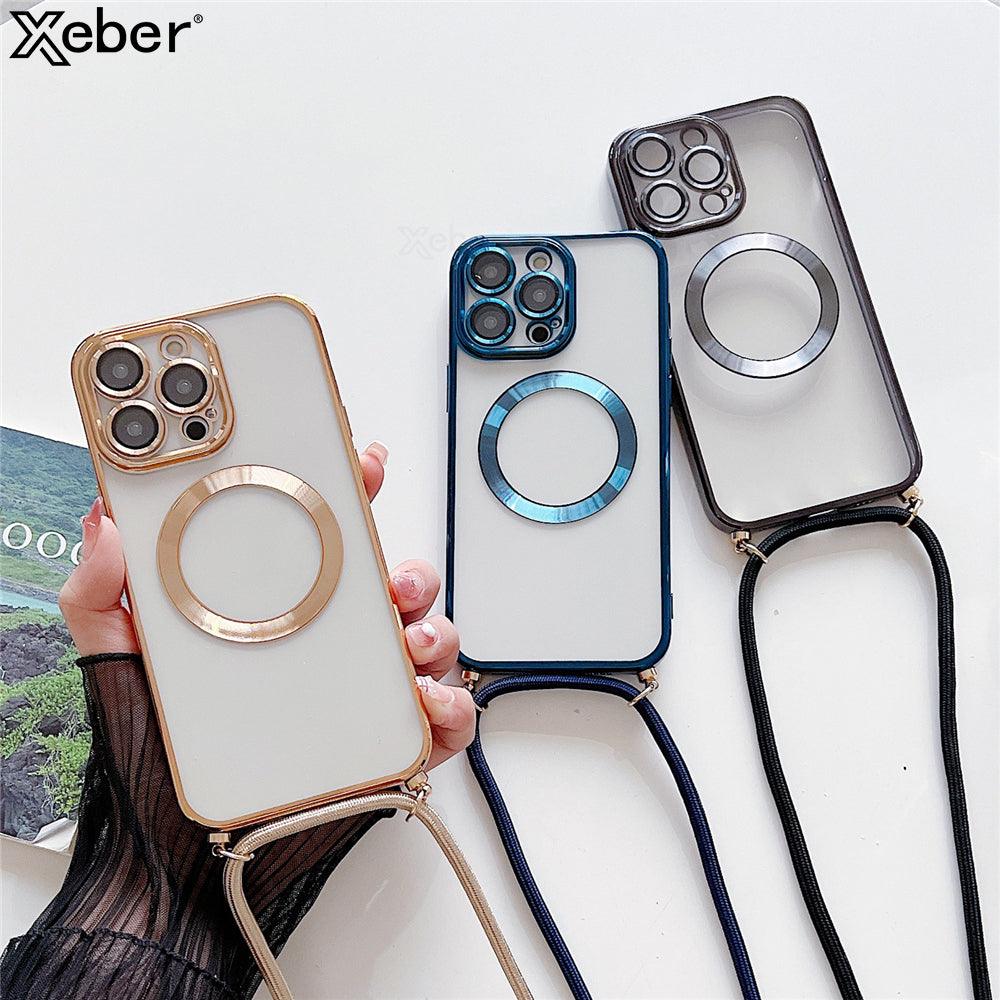 Coque Transparente Magsafe Avec Lanière Magnétique pour iPhone 12 Pro - Coque Wiqeo 15€-20€, Chaine, Coque, iPhone 12 Pro, Magsafe, Silicone, Transparente Wiqeo, Déstockeur de Coques Pour iPhone