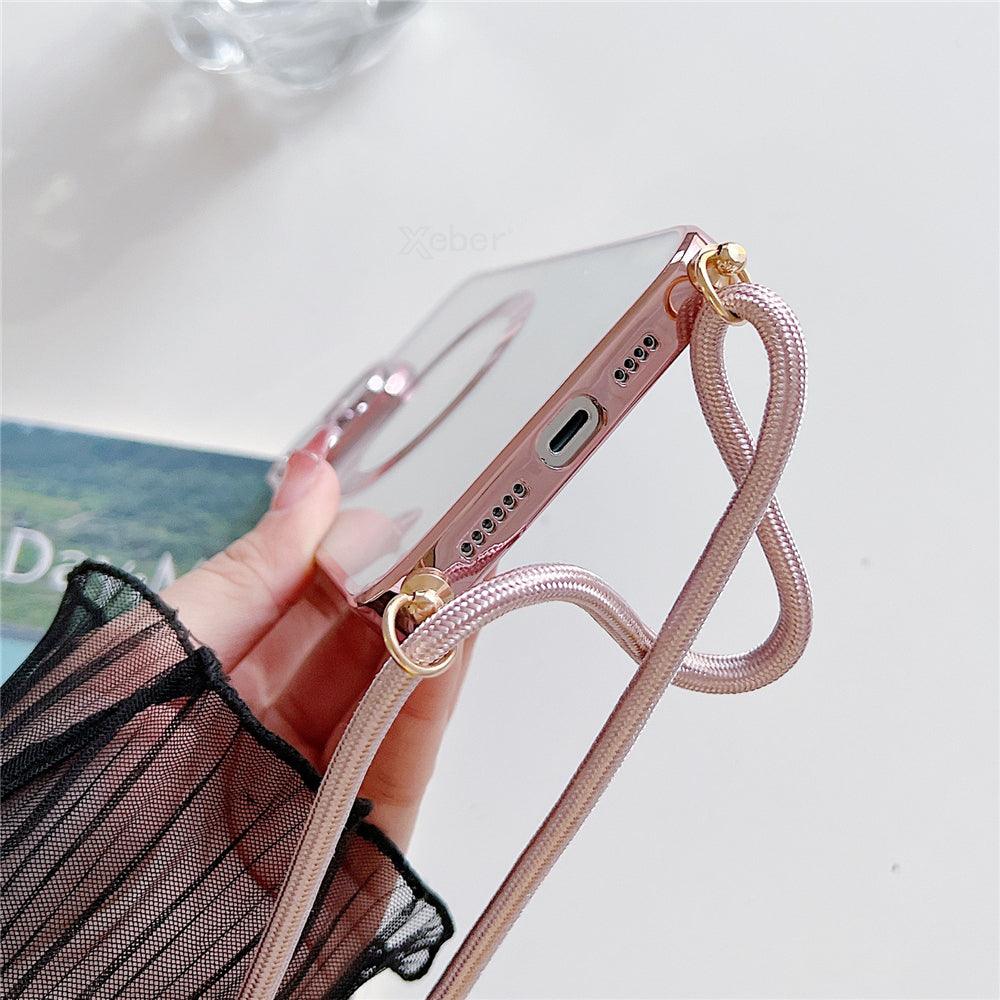 Coque Transparente Magsafe Avec Lanière Magnétique pour iPhone 12 Pro - Coque Wiqeo 15€-20€, Chaine, Coque, iPhone 12 Pro, Magsafe, Silicone, Transparente Wiqeo, Déstockeur de Coques Pour iPhone