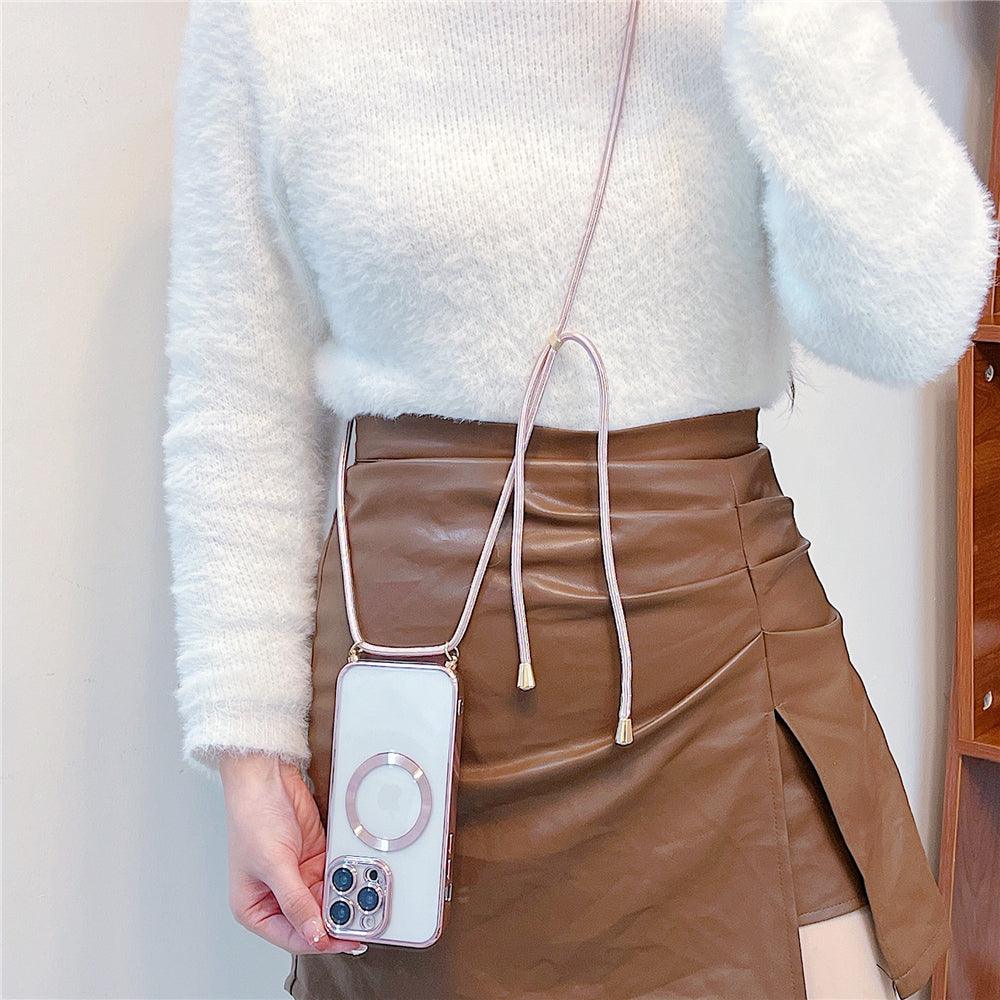 Coque Transparente Magsafe Avec Lanière Magnétique pour iPhone 16