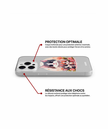 Coque trio en fleurs pour iPhone