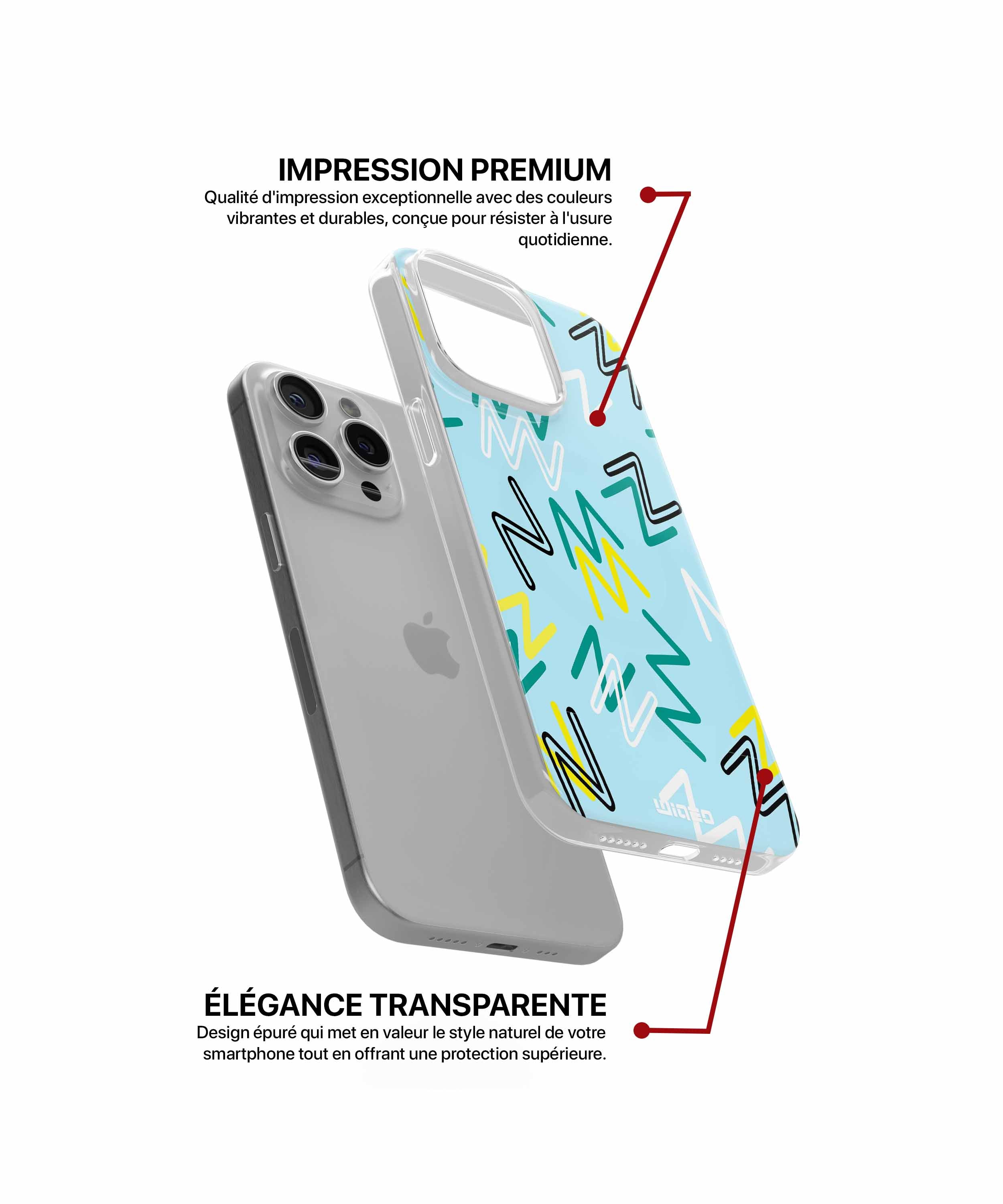 Coque zigzags vifs pour iPhone