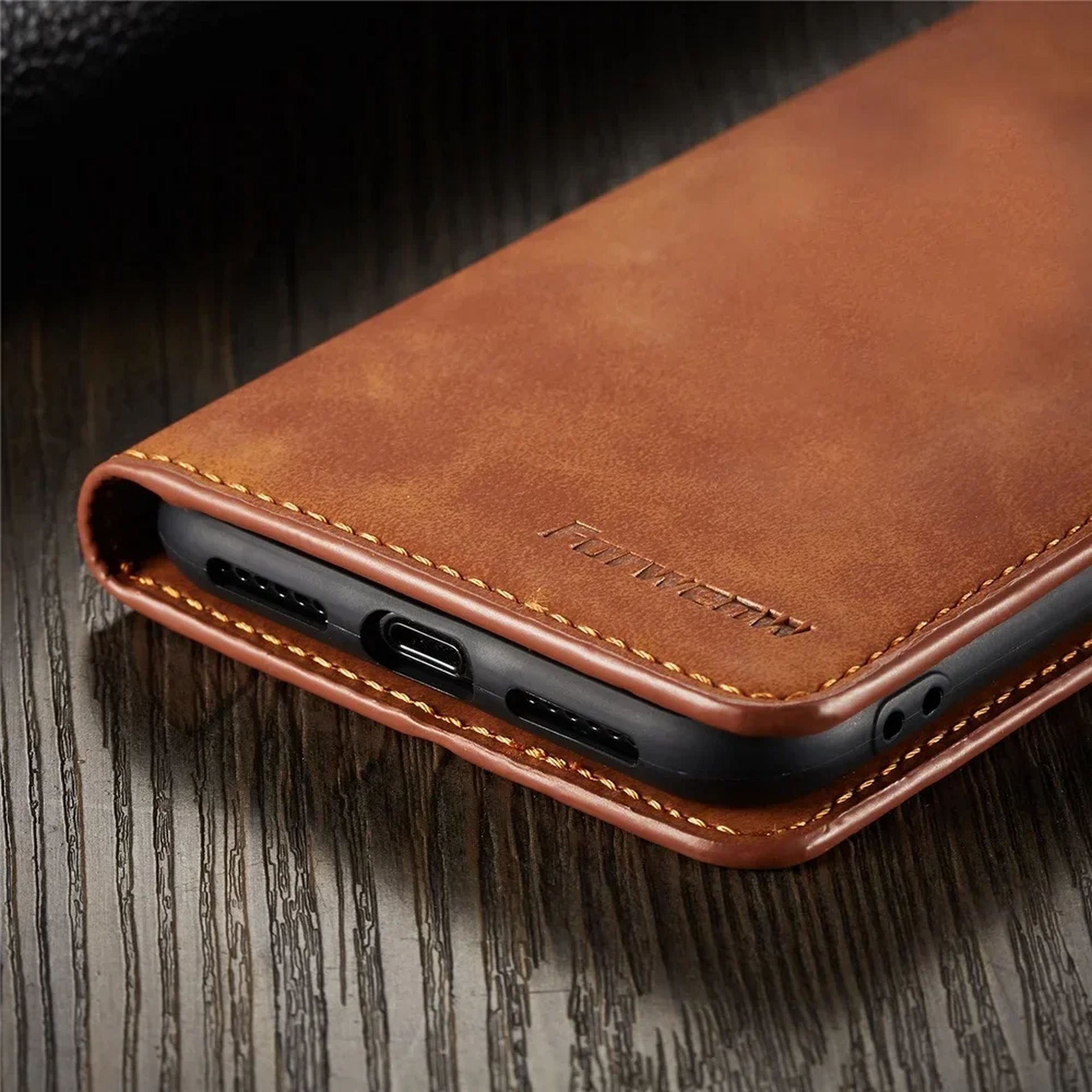 Étui Portefeuille en Cuir Souple avec Aimant et Support pour iPhone 16 Pro Max