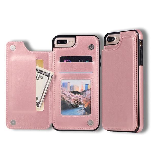 Coque à porte carte de crédit et portefeuille pliable en cuir pour iPhone 11 Pro - 