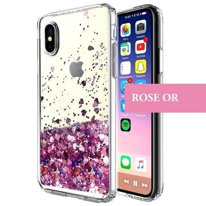 Coque de luxe à liquide de paillettes et de petits cœurs pour iPhone 5 - Coque Wiqeo Apple, Coque, Elle, Fine, iPhone 5, Slim, Tendance, Ultra Slim Wiqeo, Déstockeur de Coques Pour iPhone