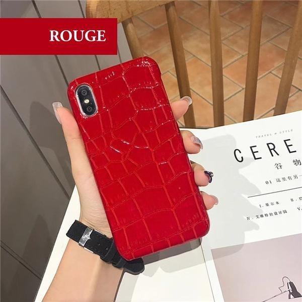 Coque de luxe aspect cuir peau de crocodile pour iPhone SE 2020 - Coque Wiqeo Apple, Coque, Elle, Fine, iPhone SE 2020, Slim, Tendance, Ultra Slim Wiqeo, Déstockeur de Coques Pour iPhone