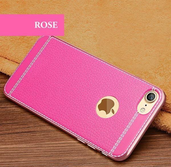 Coque de luxe en cuir cousu avec bordures plaquées platine pour iPhone 5 - Coque Wiqeo Apple, Coque, Elle, Fine, iPhone 5, Lui, Slim, Tendance, Ultra Slim Wiqeo, Déstockeur de Coques Pour iPhone