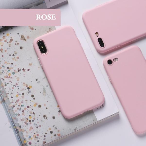 Coque en silicone souple ultra slim à couleur de confiserie pour iPhone SE 2020 - Rose