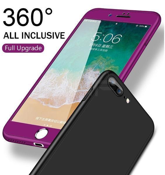 Coque en silicone totale protection 360 avec verre trempé pour iPhone SE - 