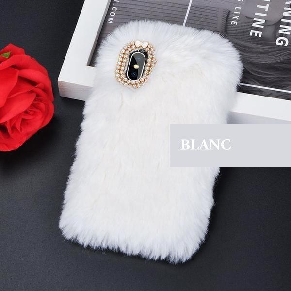 Coque luxueuse en fourrure de lapin incrustée de diamant pour iPhone 11 - Coque Wiqeo Apple, Coque, Elle, Fine, iPhone 11, Slim, Tendance Wiqeo, Déstockeur de Coques Pour iPhone