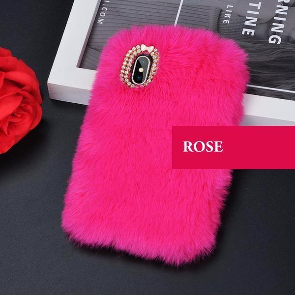 Coque luxueuse en fourrure de lapin incrustée de diamant pour iPhone 11 Pro - Coque Wiqeo Apple, Coque, Elle, Fine, iPhone 11 Pro, Slim, Tendance Wiqeo, Déstockeur de Coques Pour iPhone