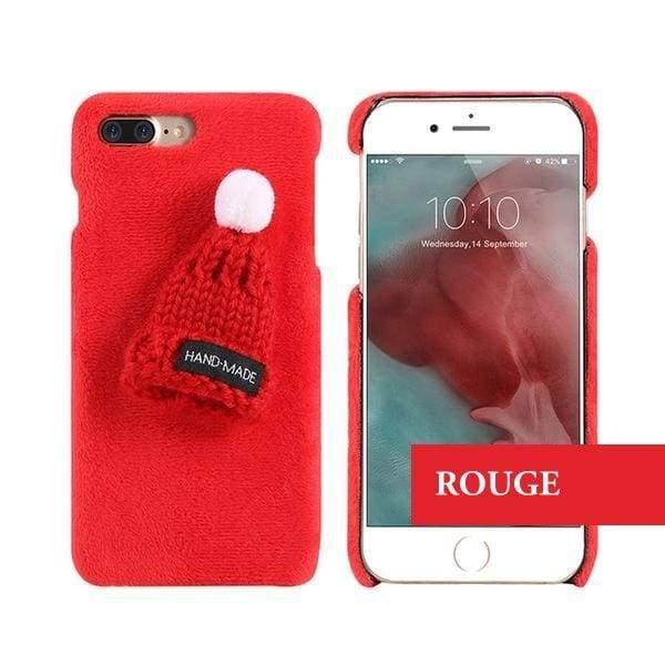 Coque luxueuse en fourrure douce avec petit bonnet en laine pour iPhone SE 2020 - Coque Wiqeo Apple, Coque, Elle, Fine, iPhone SE 2020, Slim, Tendance, Ultra Slim Wiqeo, Déstockeur de Coques Pour iPhone