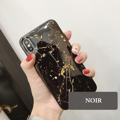 Coque luxueuse style marbre plaquée de feuilles d'or pour iPhone 11 Pro - Coque Wiqeo Apple, Coque, Elle, Fine, iPhone 11 Pro, Lui, Slim, Tendance, Ultra Slim Wiqeo, Déstockeur de Coques Pour iPhone