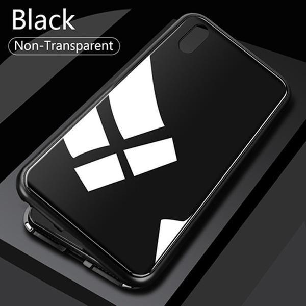 Coque magnétique à verre trempé pour iPhone 12 - Noir