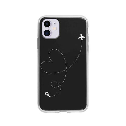 Coque Pour iPhone 11 Avion Cœur - Coque Wiqeo 10€-15€, Estelle Adam, Illustration, iPhone 11 Wiqeo, Déstockeur de Coques Pour iPhone