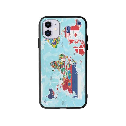 Coque Pour iPhone 11 Carte du Monde - Coque Wiqeo 10€-15€, Estelle Adam, Illustration, iPhone 11 Wiqeo, Déstockeur de Coques Pour iPhone