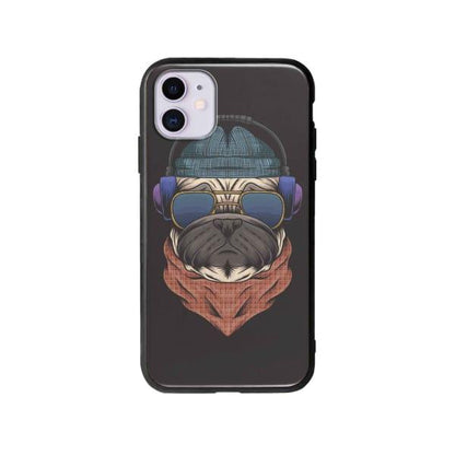 Coque Pour iPhone 11 Chien Écouteurs - Coque Wiqeo 10€-15€, Animaux, Estelle Adam, Illustration, iPhone 11 Wiqeo, Déstockeur de Coques Pour iPhone