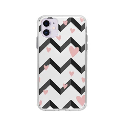 Coque Pour iPhone 11 Cœurs Motif Noir et Blanc - Coque Wiqeo 10€-15€, Cœurs, Estelle Adam, iPhone 11, Motif Wiqeo, Déstockeur de Coques Pour iPhone