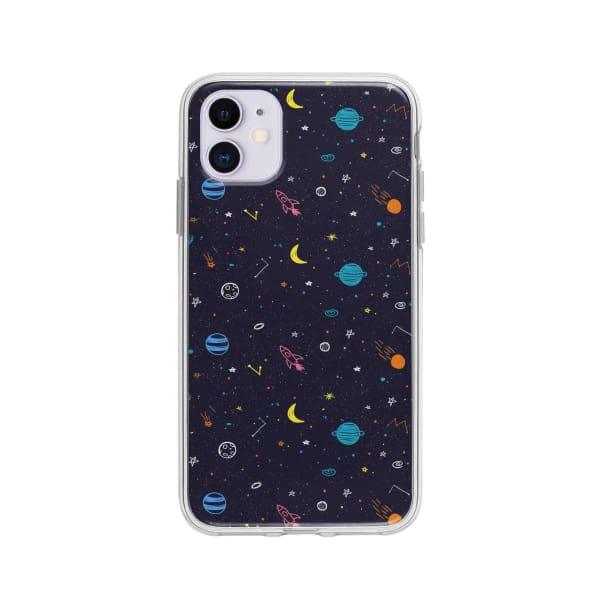 Coque Pour iPhone 11 Dessin Galactique - Coque Wiqeo 10€-15€, Estelle Adam, Illustration, iPhone 11, Motif Wiqeo, Déstockeur de Coques Pour iPhone