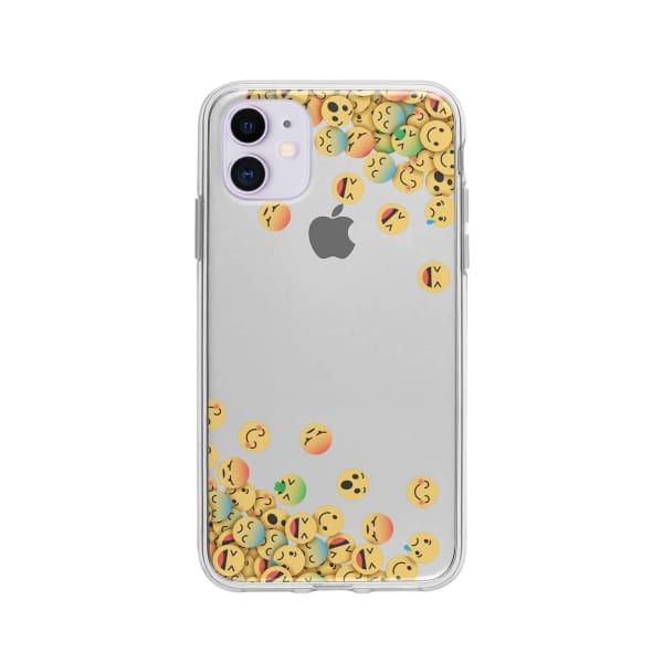 Coque Pour iPhone 11 Emojis Tombants - Coque Wiqeo 10€-15€, Estelle Adam, iPhone 11, Motif Wiqeo, Déstockeur de Coques Pour iPhone