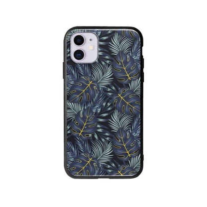 Coque Pour iPhone 11 Feuilles Bleuâtres - Coque Wiqeo 10€-15€, Estelle Adam, Feuilles, iPhone 11, Motif Wiqeo, Déstockeur de Coques Pour iPhone