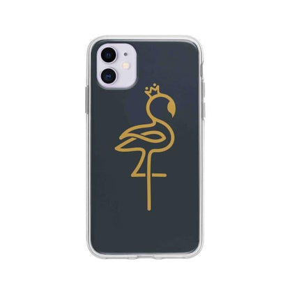 Coque Pour iPhone 11 Flamant Rose Linéaire - Coque Wiqeo 10€-15€, Animaux, Estelle Adam, iPhone 11, Motif Wiqeo, Déstockeur de Coques Pour iPhone