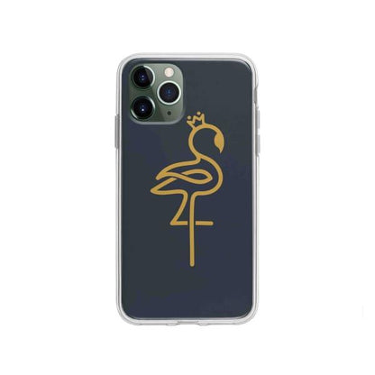 Coque Pour iPhone 11 Flamant Rose Linéaire - Coque Wiqeo 10€-15€, Animaux, Estelle Adam, iPhone 11 Pro, Motif Wiqeo, Déstockeur de Coques Pour iPhone