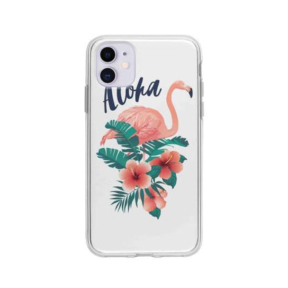 Coque Pour iPhone 11 Flamant Rose Tropical - Coque Wiqeo 10€-15€, Estelle Adam, Feuilles, iPhone 11, Motif Wiqeo, Déstockeur de Coques Pour iPhone