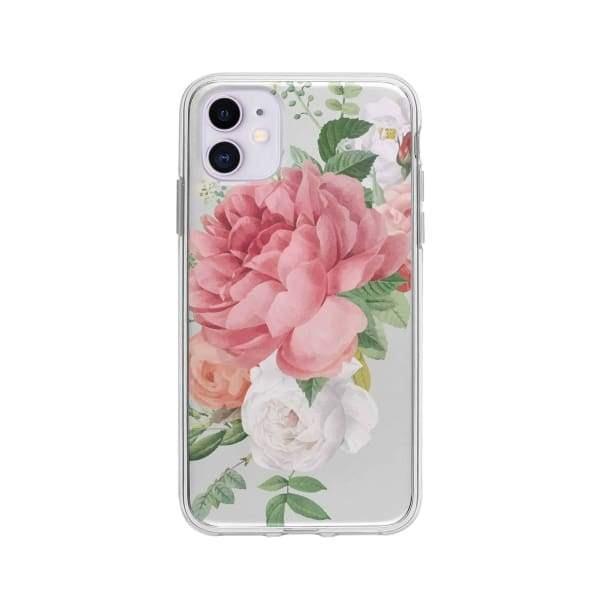 Coque Pour iPhone 11 Fleurs - Transparent